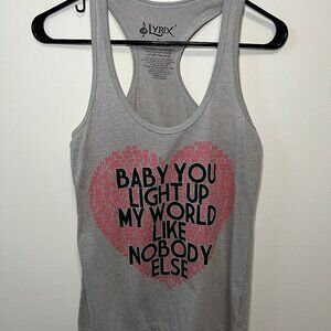 LYRIX One Direction Racerback Tank Top - What Makes You Beautiful Lyrics - Small